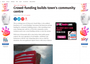 The Independent - Crowdfunding builds town community centre