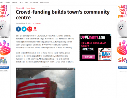 The Independent – Crowdfunding builds town community centre